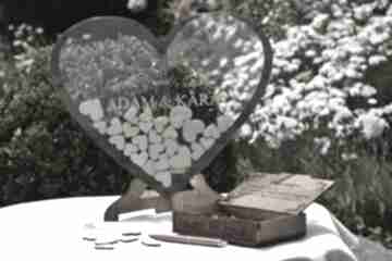 Księga gości 3d weselna w kszktalcie serca treetrue art drewno, ślub, wesele - 3d, prezent