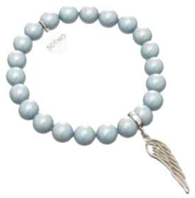 Niebieska bransoletka złote skrzydło turkusowe perły swarovski® elements sotho, modowa