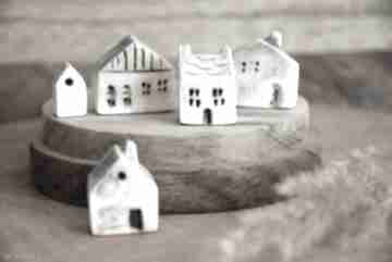 5 x domki ceramika dekoracje wooden love ceramiczne, domek, kamieniczki