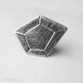Diament pierścionek katarzyna kaminska srebro, zmatowione, oksydowane
