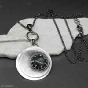 Srebrny "full moon" branicka art naszyjnik wisiorek, wisior, z kamieniem, srebro oksyda