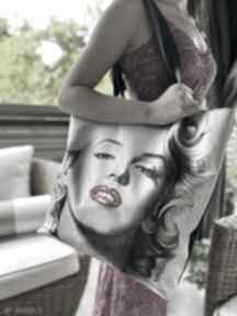 Torba shopper marilyn monroe ikona na ramię krasanka torebka, z grafiką, młodzieżowa, toreka