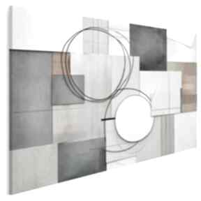 Obraz na płótnie - abstrakcja nowoczesny szary koła geometryczny 120x80 cm 112401 vaku dsgn