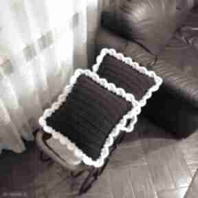 Poduszka szydełkowa ze sznurka bawełnianego z wkładem 40x40 cm misz masz dorota dekoracyjna
