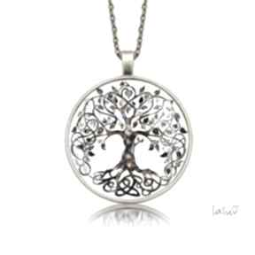Medalion okrągły drzewo życia naszyjniki laluv korzenie, symbol - talizman, fantasy