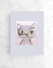 Koty rysunek kotek, zwierzęta - ilustracja bajka pokoik dziecka annasko