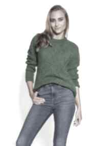Wielowymiarowy sweter - swe274 zielony mkm swetry, z długim rękawem, bluzka