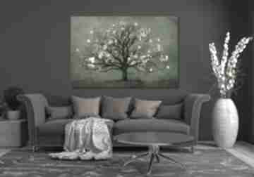 Obraz do salonu drukowany na płótnie z drzewem w odcieniach zieleni 02614 ludesign gallery