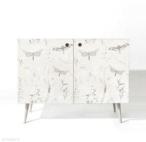 Komoda "credenza double" w stylu mid ze - brown butterflies dekoracje art and texture sklejki