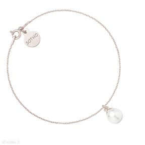 Bransoletka z różowego złota białą perłą swarovski® crystal sotho kolczyki, zawieszki