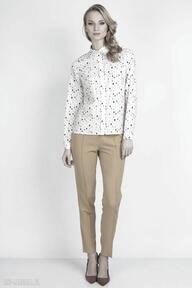 koszula, k101 kropelki lanti urban fashion elegancka, casual, wzór, bluzka, kołnierzyk