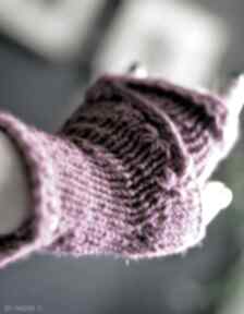 Mitenki - rękawiczki - na prezent nadłonie - wełniane na drutach