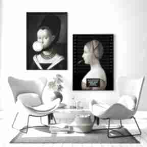 Zestaw 2 plakatów #5 61x91 cm hogstudio obrazy, plakat, grafika, salon, kobieta