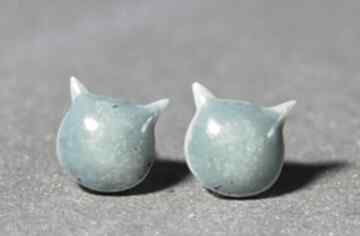 Cats srebro 925 lama art kolczyki, wkrętki, ceramiczne