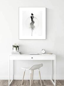 Grafika 40x50 cm wykonana ręcznie 3547922 dom art krystyna siwek obraz do salonu, czarno biała
