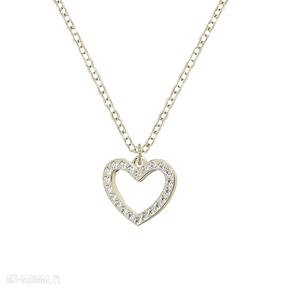 Celebrate heart with zircons necklace serce celebrytka walentynki