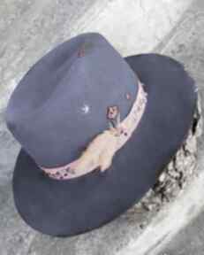 Niebieska fedora kapelusze fascynatory kapelusz - haft