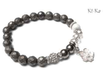 Kolekcja rich cooper and peach hematyt shamballa swarovski