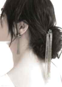 Grzebień ozdobny ze stalowymi łańcuszkami i hematytami ozdoby do włosów youkali hipoalergiczna