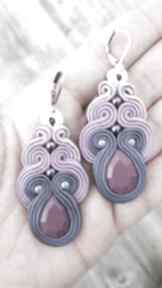 Kolczyki sutasz violetto beezoo wiszące, soutache, stal chirurgiczna