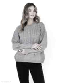 Sweter w charakterze bluzy - swe322 szary mkm swetry, na jesień