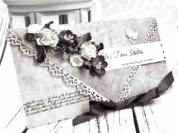 Kopertówka ślubna - różany ogród scrapbooking kartki shiraja ślub