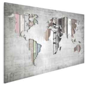 Obraz na płótnie - 120x80 cm 16901 vaku dsgn mapa, paski, kontynenty, nowoczesny, tekstury