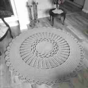Dywan ze sznurka bawełnianego 170cm misz masz dorota, szydełkowy, duży, okrągły, do salonu