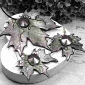 Komplet biżuterii "liść klonu" kameleon liście - jesienna, dodatki