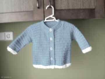 Turkusowe wdzianko: gaga art sweterek, niemowlę, rękodzieło, włóczka