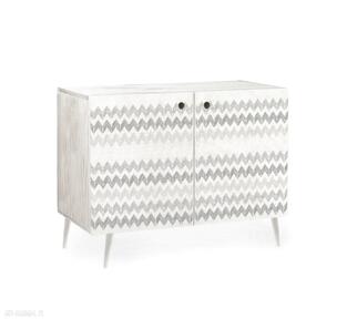 Komoda "credenza double" w stylu mid ze - beige zigzags dekoracje art and texture sklejki