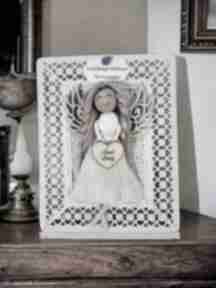 Anioł stróż babci ażurowa ramka 2 dekoracje kartkowelove aniołek, dzień