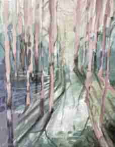 "kiedy las przemówi barwami" obraz na płótnie 50x40cm - optymistyczny