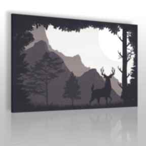 Obraz na płótnie - jeleń las dzień 120x80 cm 27701 vaku dsgn, drzewa, rezerwat
