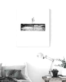 Grafika 40x50 cm wykonana ręcznie, 3224518 art krystyna siwek obraz do salonu, czarno biała