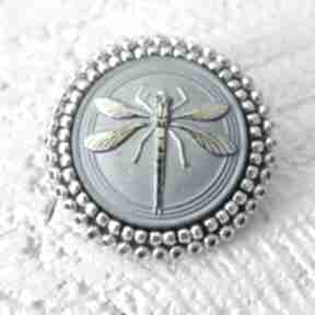 Shiny buttons:dragonfly broszki made by magda ważka, haft, koraliki
