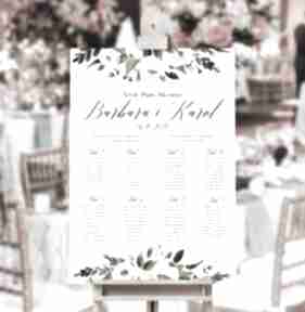 Kwiecisty plan stołów - plakat 50x70 cm ślub kreatywne wesele, goście, rozmieszczenie gości