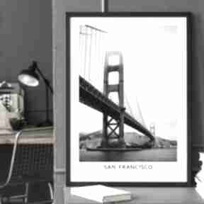 czarno biały - sanfrancisco most 40x50 cm 8-2 0016 plakaty raspberryem plakat, architektura