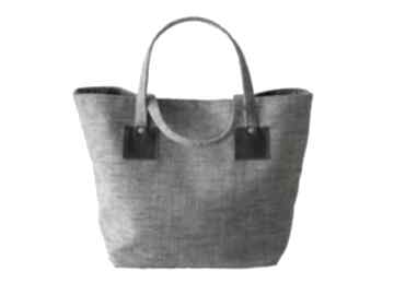 0007 biało szara torebka shopper bag 3w1 ekologiczna torba