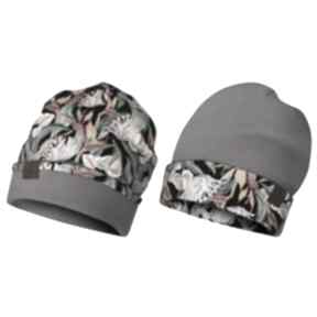 dwustronna - dresowa z printem czapki nashani na zimę, kolorowa, ciepła