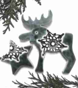 prezent: zestaw 2 magnesów w turkusie magnesy ceramika ana świąteczne, dekoracje
