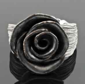 black rose nor art bransoletka, ceramika, len
