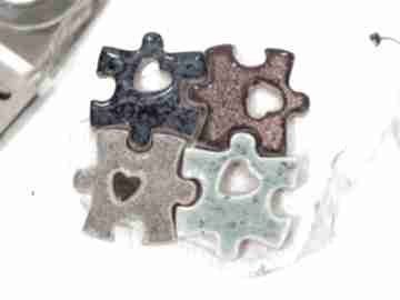 Ceramiczny na lodówkę: puzzle, dwojga magnes na prezent dla pary