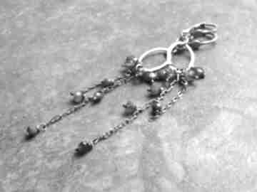 Leśny strumyk kolczyki srebrne lahovska z kmieniami - lekkie, prezent dla żony, srebro
