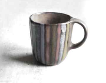 Kubek ceramiczny w paseczki ceramika edyta marszalek, kawa, herbata, paski