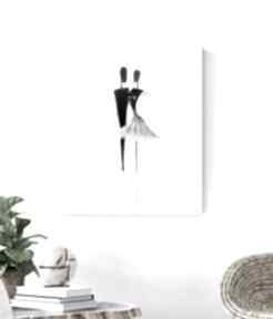 Grafika 40x50 cm wykonana ręcznie, abstrakcja, elegancki minimalizm art krystyna siwek