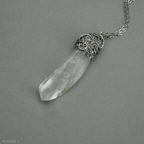 Wisiorek, talizman, sopel - kryształ górski, wire wrapping amulet