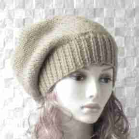 Czapka zimowa musztardowa ladies slouchy beanie oversize zima