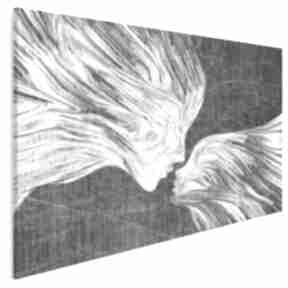 Obraz na płótnie - twarze pocałunek 120x80 cm 13504 vaku dsgn, abstrakcja, nowoczesny, linie