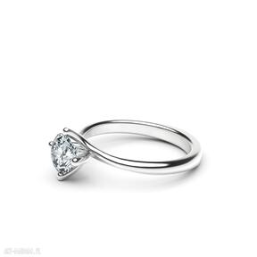 Pierścionek rosa białe złoto 585 niebieski topaz nina skidan zaręczynowy - prezent, zaręczyny
